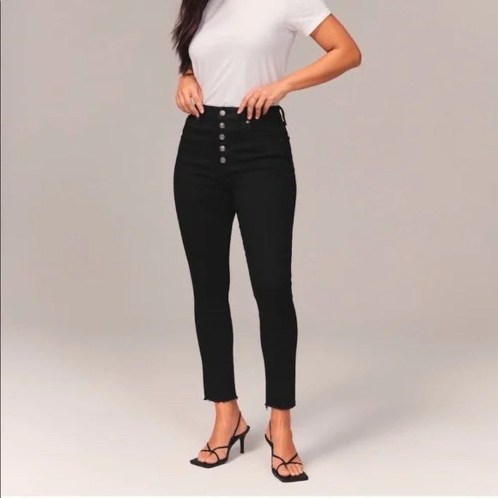 Abercrombie & Fitch Curve Love Super Skinny Ankle High Rise Jeans